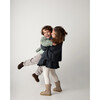 Dizze High Ruffle Collar Blouson Sleeve Blouse, Cloudy Grey - Blouses - 5
