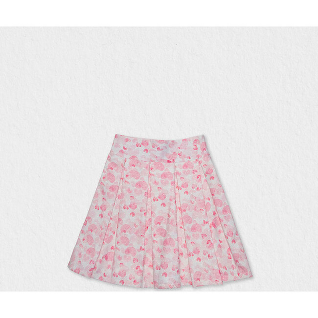 Donatella Girl Skirt, Fuchsia Hearts - Skirts - 2