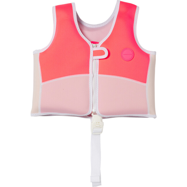 Swim Vest: 2/3 - Melody the Mermaid, Neon Strawberry Pink