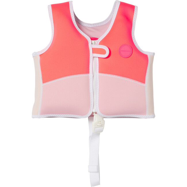 Swim Vest: 1/2 - Melody the Mermaid, Neon Strawberry Pink