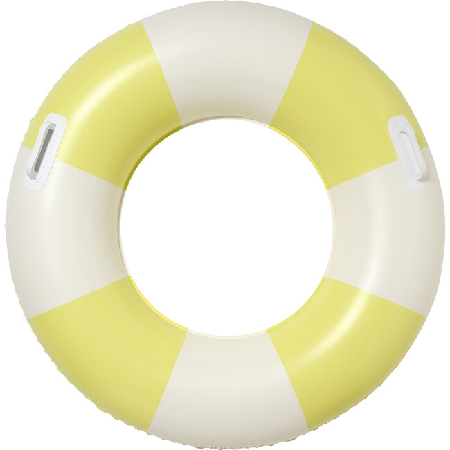 Slim Tube Pool Ring: Tides Out, Neon Yellow Stripe Citrus