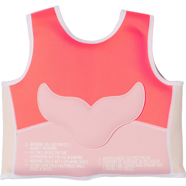 Swim Vest: 2/3 - Melody the Mermaid, Neon Strawberry Pink - Pool Floats - 2