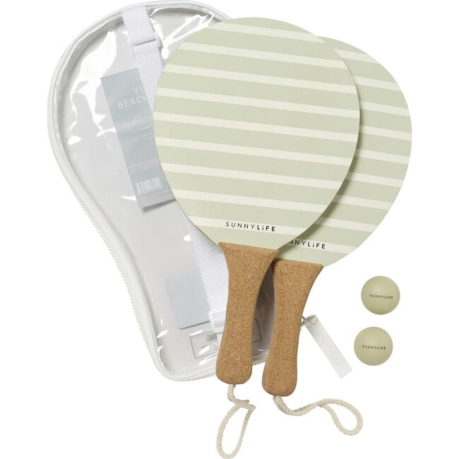 Vintage Beach Paddles: La Palma, Sage Stripe - Outdoor Games - 2