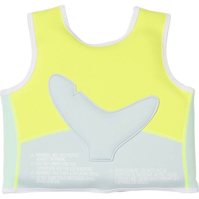 Swim Vest: 2/3 - Salty The Shark, Aqua Neon Yellow - Pool Floats - 2