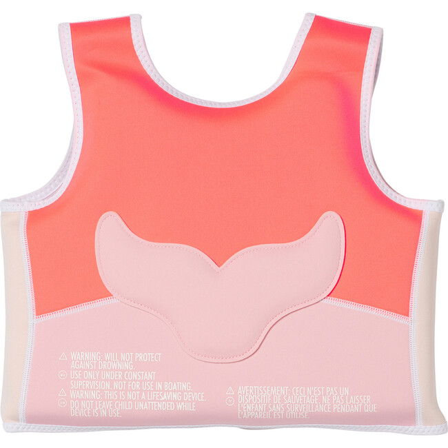 Swim Vest: 3/6 - Melody the Mermaid, Neon Strawberry Pink - Pool Floats - 2