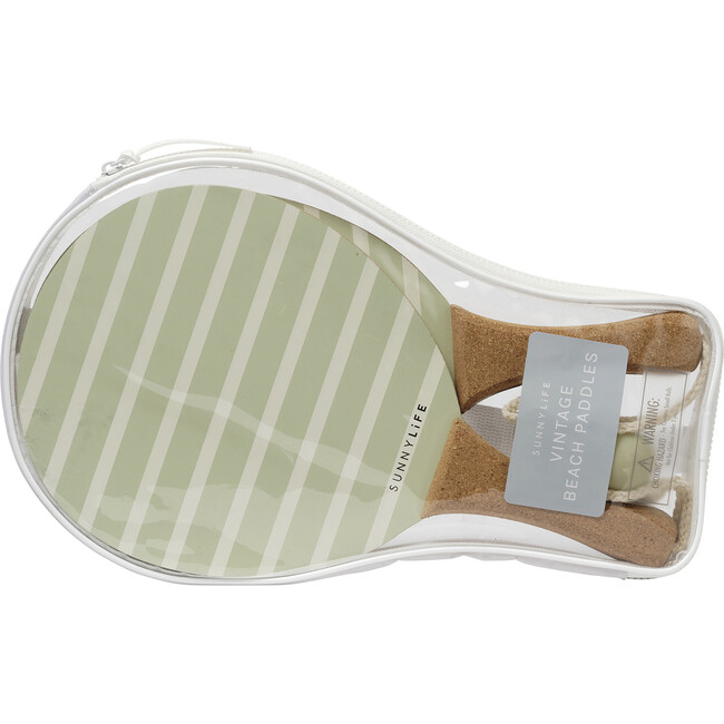 Vintage Beach Paddles: La Palma, Sage Stripe - Outdoor Games - 3