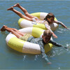Slim Tube Pool Ring: Tides Out, Neon Yellow Stripe Citrus - Pool Floats - 3