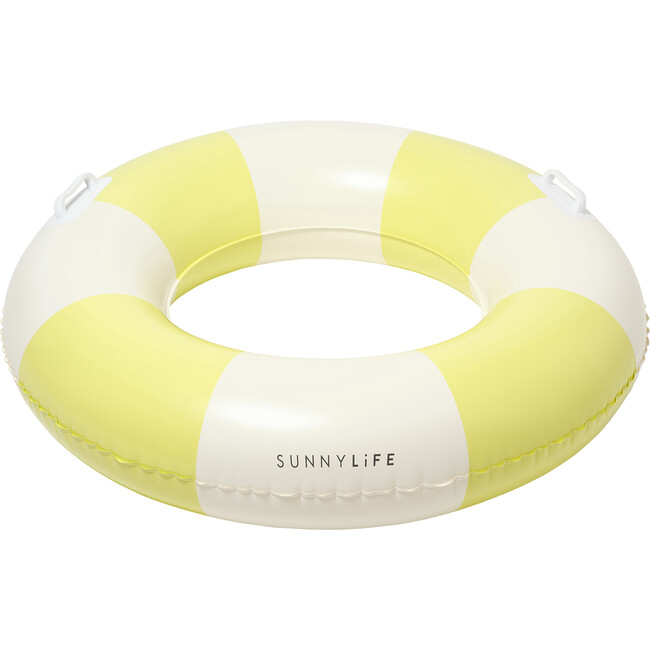 Slim Tube Pool Ring: Tides Out, Neon Yellow Stripe Citrus - Pool Floats - 4
