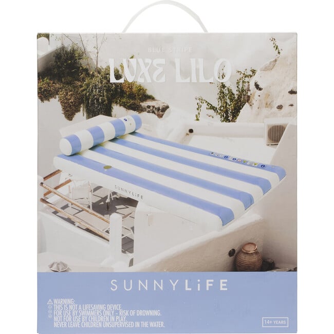Luxe Lilo, Blue Stripe - Pool Floats - 2