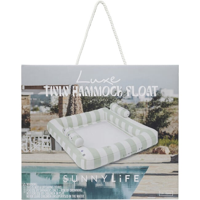 Luxe Twin Hammock Float: The Vacay, Soft Olive Green - Outdoor Games - 2
