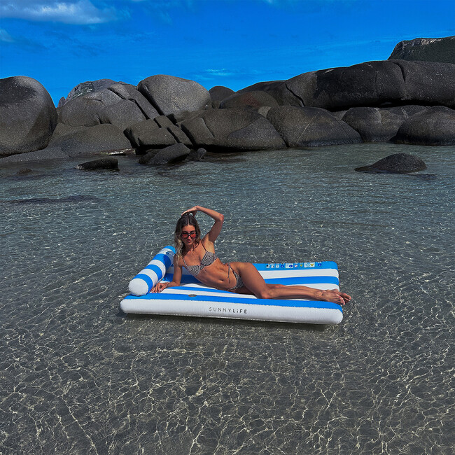 Luxe Lilo, Blue Stripe - Pool Floats - 3