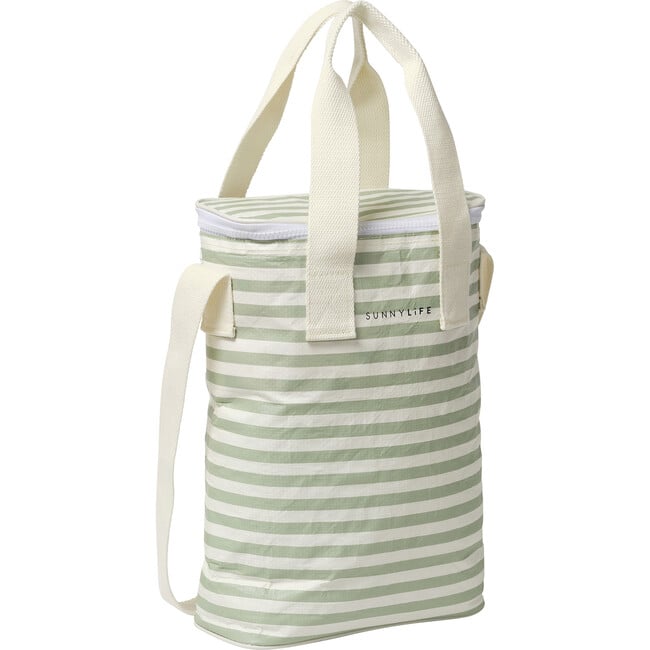 Light Cooler: Drinks Bag - La Palma, Sage Stripe - Lunchbags - 2