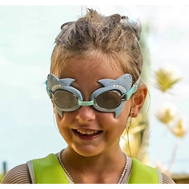 Mini Swim Goggles: Salty The Shark, Aqua Blue - Water Toys - 6