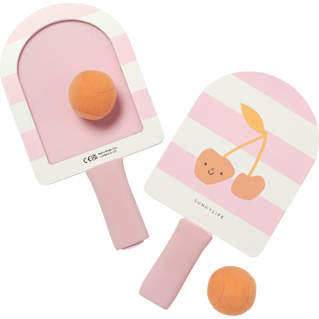 Kids Velcro Beach Bats: Cotton Candy, Cherry Pink