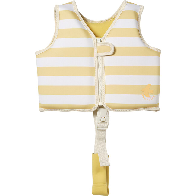 Kids Swim Vest: 2/3 - Sid The Seagull, Mustard Stripe