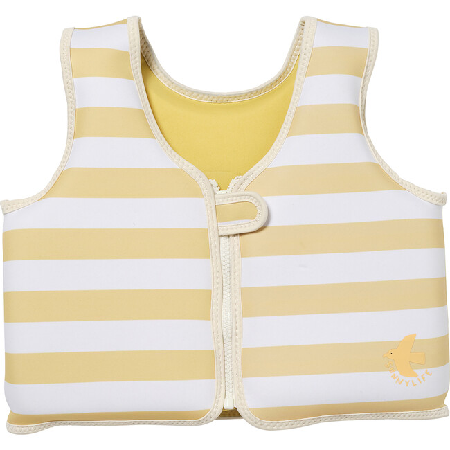 Kids Swim Vest: 3/6 - Sid The Seagull, Mustard Stripe