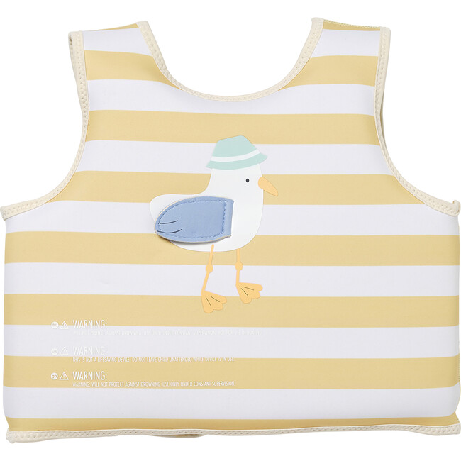 Kids Swim Vest: 3/6 - Sid The Seagull, Mustard Stripe - Pool Floats - 2