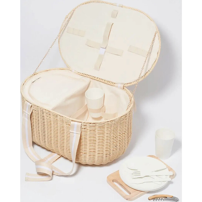 Large Picnic Basket: Le Weekend Natural, Beige - Baskets & Bins - 4
