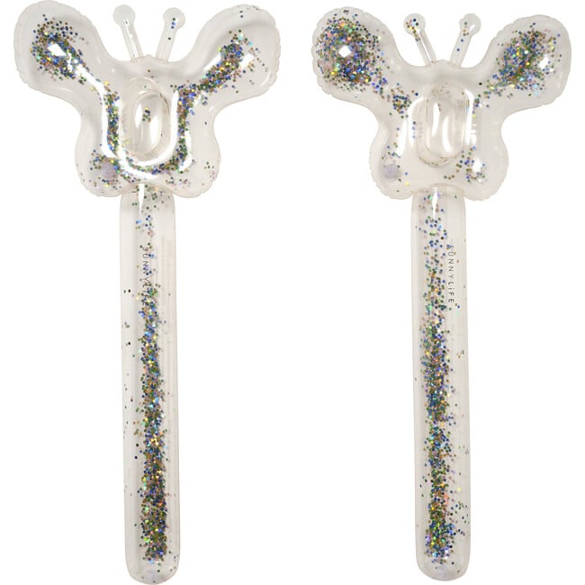Inflatable Noodle: Cotton Candy- 2pk, Clear Glitter