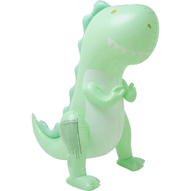 Inflatable Sprinker: Giant Surfing Dino, Green