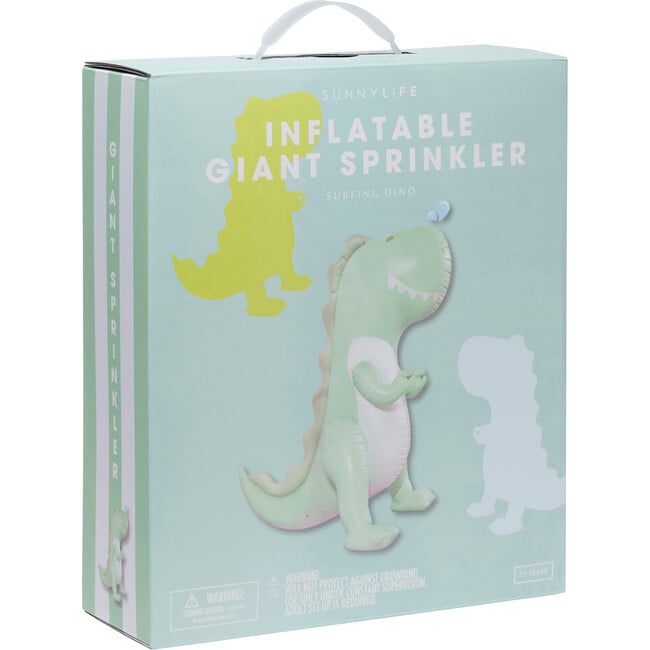 Inflatable Sprinker: Giant Surfing Dino, Green - Water Toys - 2