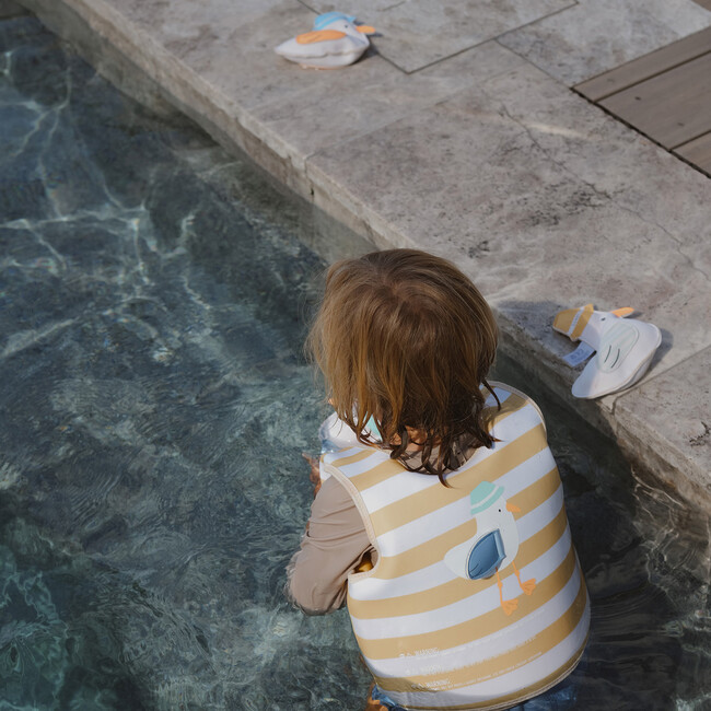 Kids Swim Vest: 3/6 - Sid The Seagull, Mustard Stripe - Pool Floats - 5
