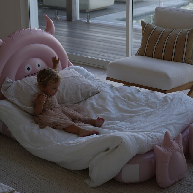 Kids Sleepover Bed: Monster, Pink - Beds - 4