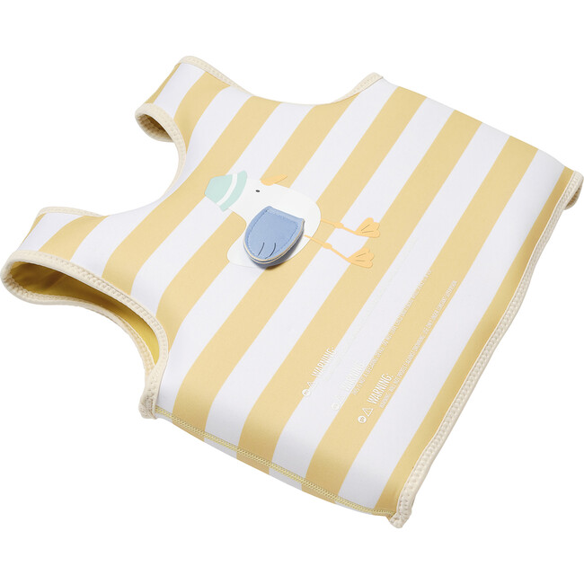 Kids Swim Vest: 3/6 - Sid The Seagull, Mustard Stripe - Pool Floats - 6