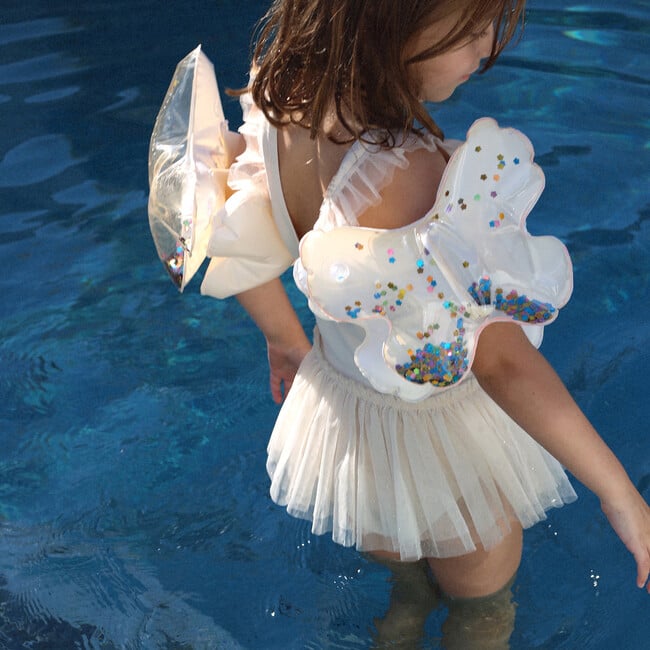 Inflatable Arm Bands: Cotton Candy, Clear Glitter - Pool Floats - 3