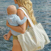 Kids Canvas Beach Bag: Duck, Sage Stripe - Bags - 5