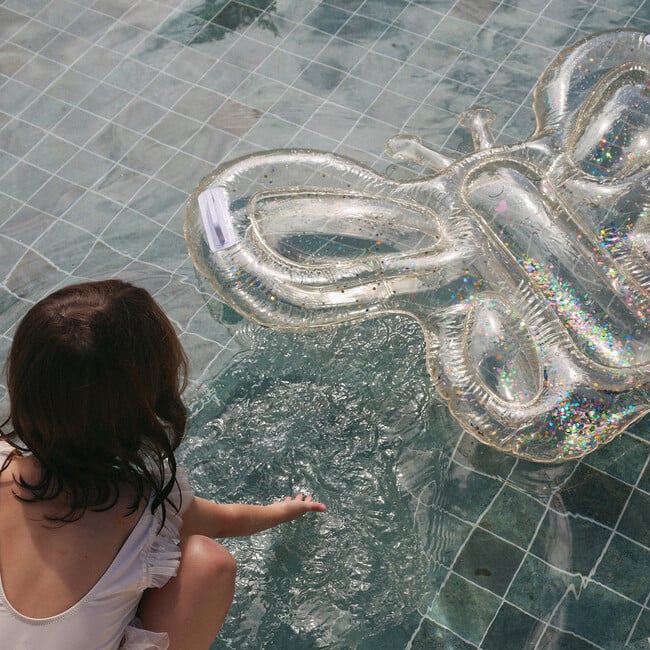 Kids Lie-On Float: Butterfly Cotton Candy, Clear Glitter - Pool Floats - 4
