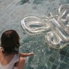 Kids Lie-On Float: Butterfly Cotton Candy, Clear Glitter - Pool Floats - 4