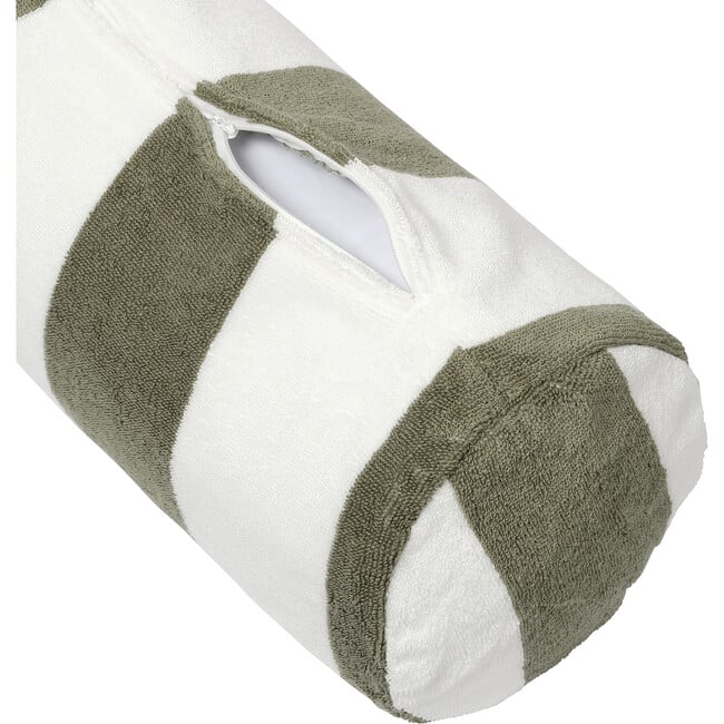 Inflatable Beach Pillow: The Vacay, Olive Stripe - Pillows - 4