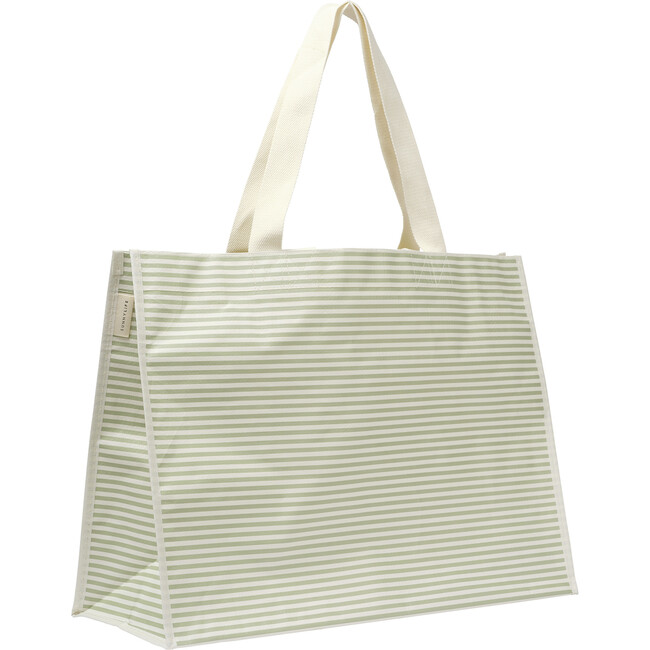Carryall Beach Bag: La Palma, Sage Stipe
