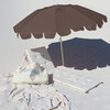 Compact Beach Umbrella: Rustico Driftwood, Brown - Umbrellas - 3