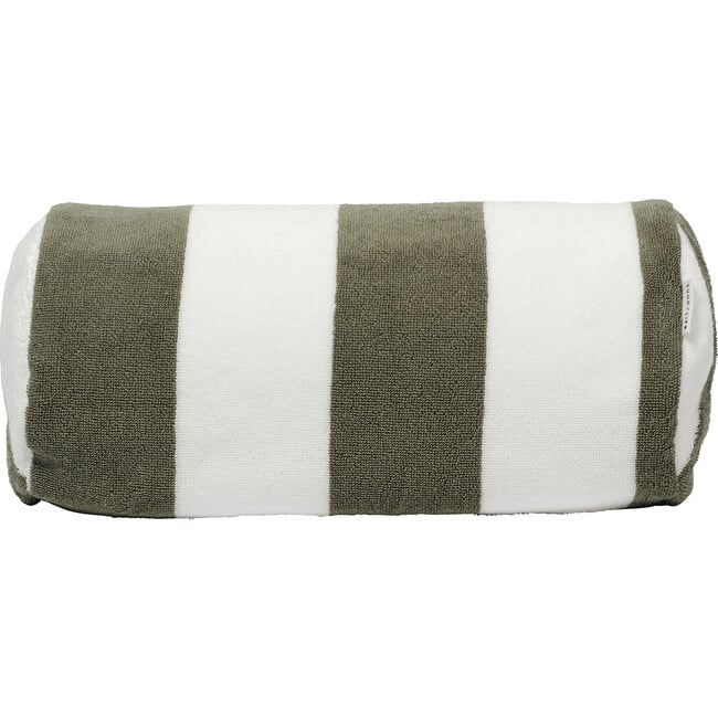 Inflatable Beach Pillow: The Vacay, Olive Stripe - Pillows - 5