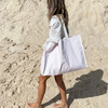 Carryall Beach Bag: Lazy Days, Pink Stripe - Bags - 2