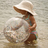 3D Inflatable Beach Ball: Cotton Candy, Clear Glitter - Outdoor Games - 3