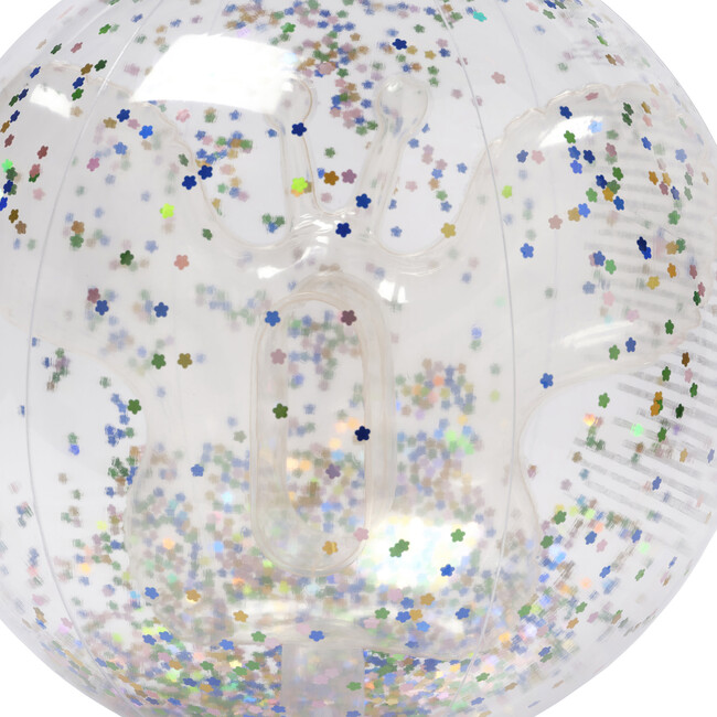 3D Inflatable Beach Ball: Cotton Candy, Clear Glitter - Outdoor Games - 4