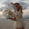 3D Inflatable Beach Ball: Cotton Candy, Clear Glitter - Outdoor Games - 5