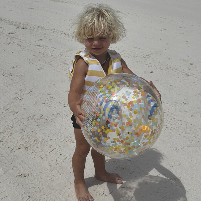 3D Inflatable Beach Ball: Sid The Seagull, Blue Stripe - Outdoor Games - 4