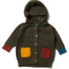 From One To Another Snug Knit Hooded Button-Up Cardigan, Fern Green - Cardigans - 1 - thumbnail