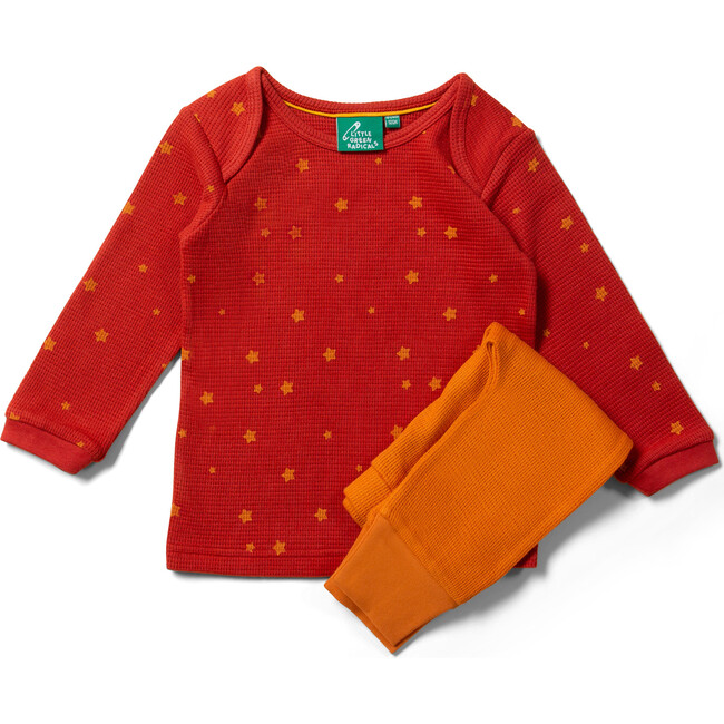 Organic Waffle Long Sleeve T-Shirt And Jogger Playset, Hazelnut Stars