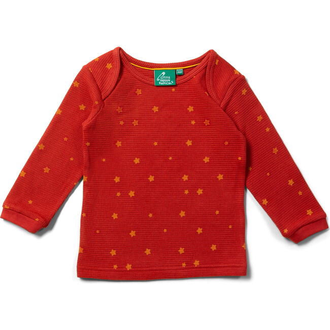 Organic Waffle Long Sleeve T-Shirt And Jogger Playset, Hazelnut Stars - Loungewear - 2