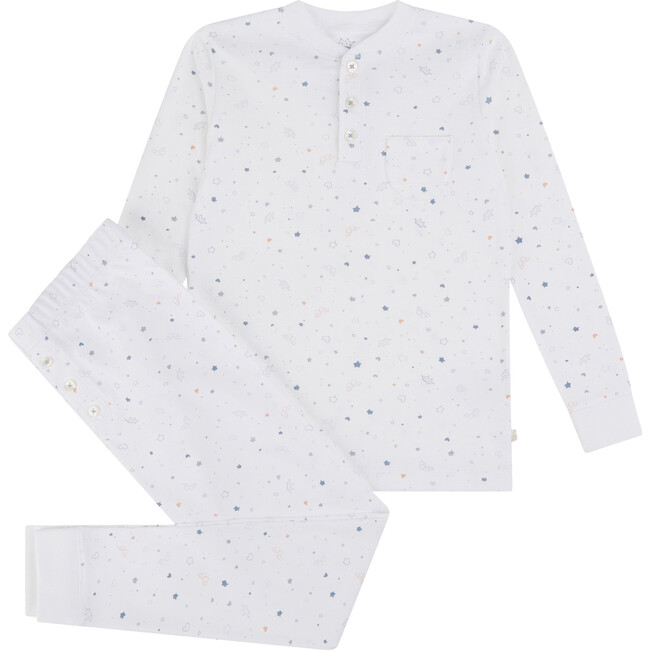 Star & Crown Print Pyjama in Blue