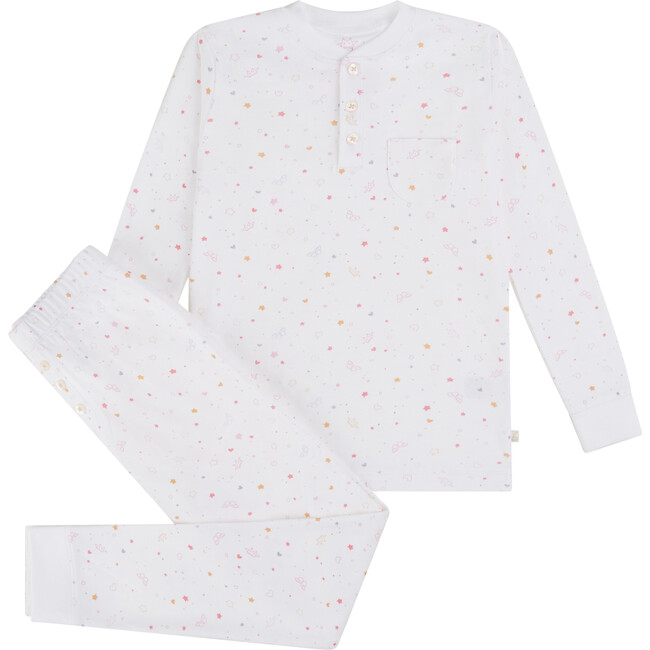 Star & Crown Print Pyjama in Pink