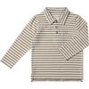 Spencer Long Sleeve Polo Shirts, Tan & White - Polo Shirts - 1 - thumbnail