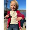 Harvard Waffle Knit Long Sleeve Henley Shirt, Cream Waffle - Shirts - 2