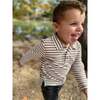 Spencer Long Sleeve Polo Shirts, Tan & White - Polo Shirts - 5