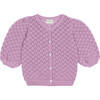 Dakota Openwork Cardigan, Lavender - Cardigans - 1 - thumbnail